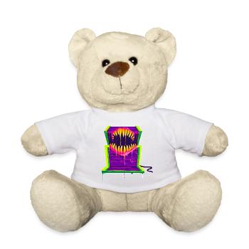 A Beautiful and Funny Mimic Monster Design - Teddy Bear - white - Front