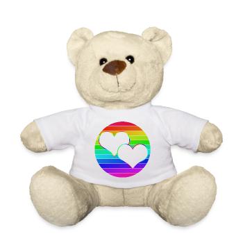 Rainbow 2 cœurs entrelacés - Nounours - blanc - Devant