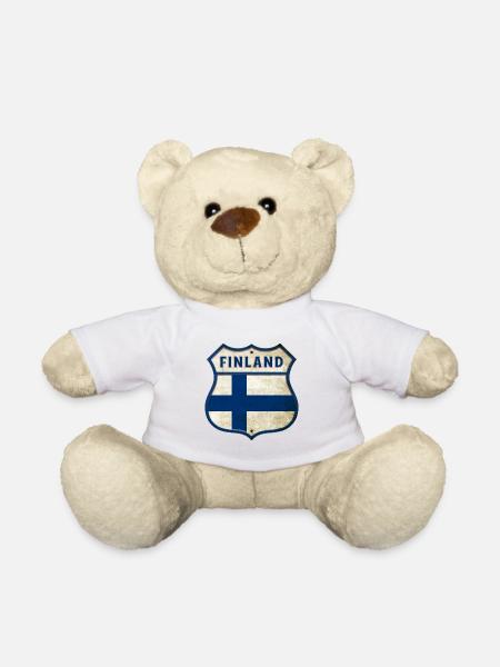 Finnland Flaggen Wappen - Teddy - Weiß