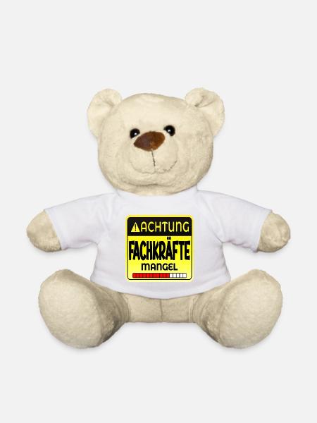 ACHTUNG FACHKRÄFTE MANGEL SPRÜCHE - HANDWERK - Teddy - Weiß