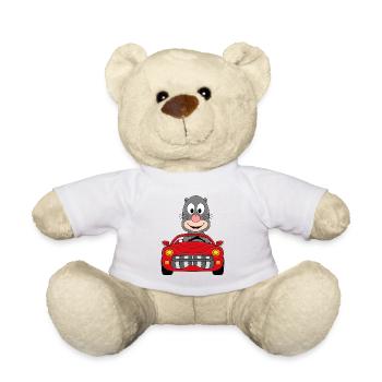 MAULWURF - CABRIO - AUTO - TIER - TIERISCH - FUN - Teddy - Weiß - Vorne