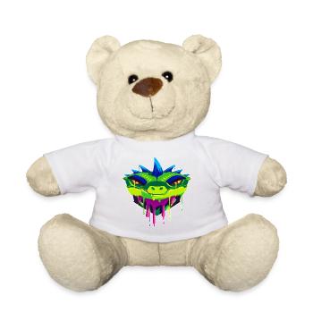 Un beau et amusant design de dragon troglodyte - Nounours - blanc - Devant