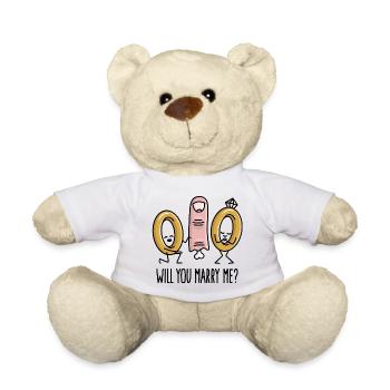 Voulez-vous m’épouser bagues de mariage en mariage - Nounours - blanc - Devant