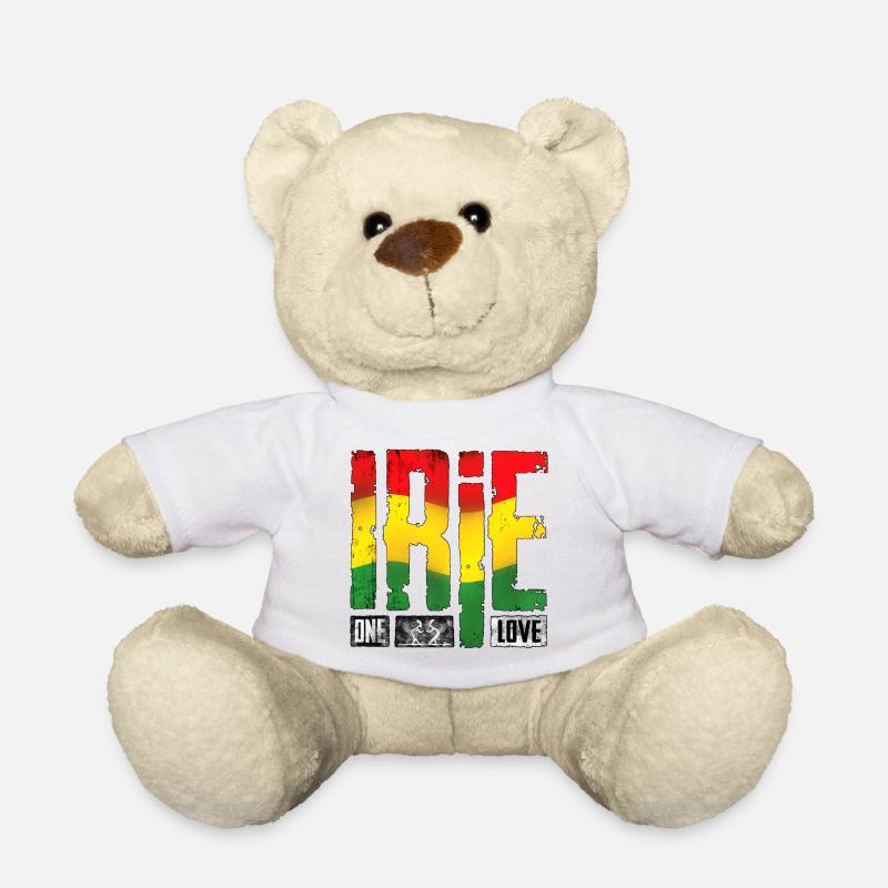 Vibrantes Reggae-Design mit Regenbogenfarben - Teddy - Weiß