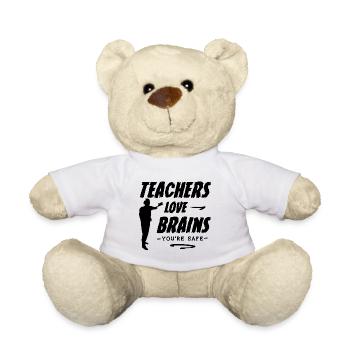 Teachers Love Brains Lustige Halloween Sprüche - Teddy - Weiß - Vorne