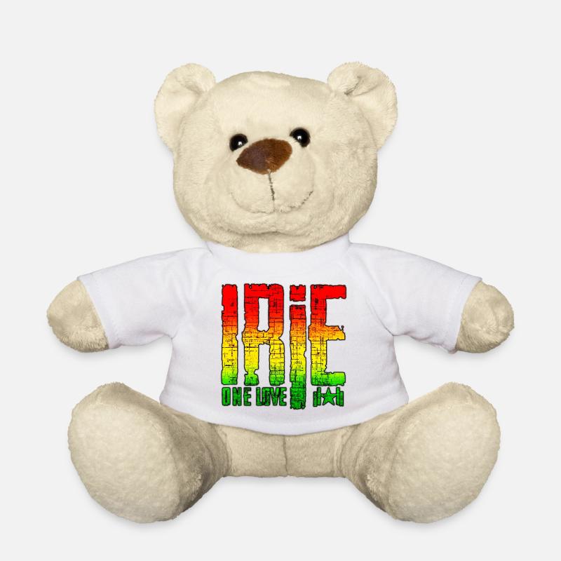 Reggae Peace Symbols auf Graffiti-Hintergrund - Teddy - Weiß