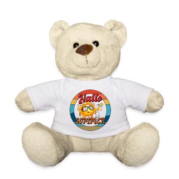 Hello summer funny fun t-shirt - Teddy Bear - white - Front
