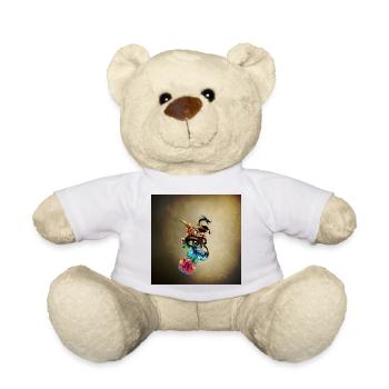 Beeindruckendes Auge mit Uhr und Drache. - Teddy - Weiß - Vorne