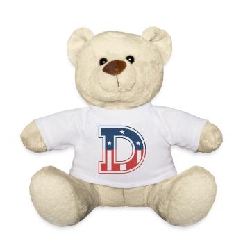 Letter D USA - Teddy Bear - white - Front