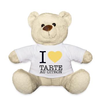I LOVE TARTE AU CITRON Lemon Cake - Teddy Bear - white - Front