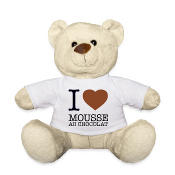 J’ADORE LA MOUSSE AU CHOCOLAT - Nounours - blanc - Devant