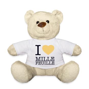 I LOVE MILLE-FEUILLE - Teddy Bear - white - Front