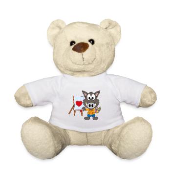 WILDSCHWEIN - MALER - KÜNSTLER - KUNST - LIEBE - Teddy - Weiß - Vorne