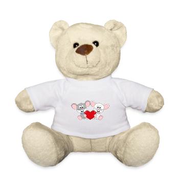 MÄUSE - LIEBE - HERZ - TIERE - TIERISCH - VERLIEBT - Teddy - Weiß - Vorne
