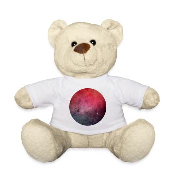 Galaktisches Farbenspiel auf Baumwolle - Teddy - Weiß - Vorne