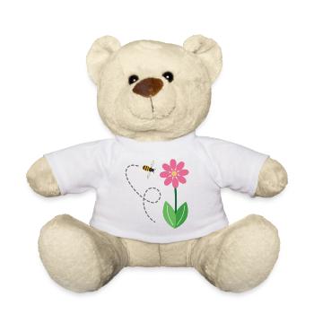 The Flower and the Bee - Teddy Bear - white - Front