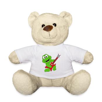 GITARRE - MUSIKER - FROSCH - GITARRIST - TIERISCH - Teddy - Weiß - Vorne