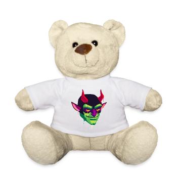 A Beautiful and Creepy Devil and Satan Design - Teddy Bear - white - Front