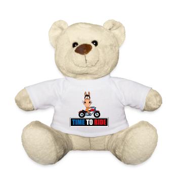 TIME TO RIDE - PFERD - PONY - MOTORRAD - BIKER - Teddy - Weiß - Vorne