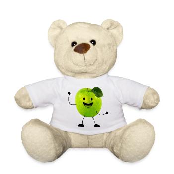 apple with face - Teddy Bear - white - Front