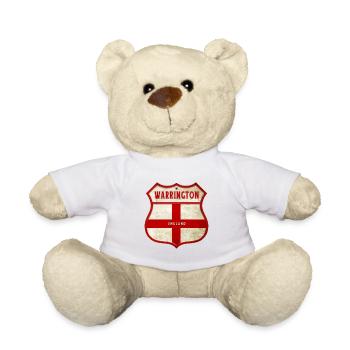Warrington England Wappen - Teddy - Weiß - Vorne