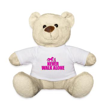 NEVER WALK ALONE - PFERD - REITERIN - PONY - LIEBE - Teddy - Weiß - Vorne