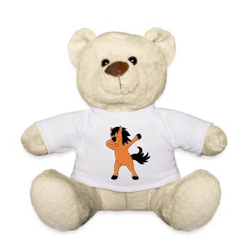 PFERD - PONY - DABBING - DAB - DABBEN - TIERISCH - Teddy - Weiß - Vorne