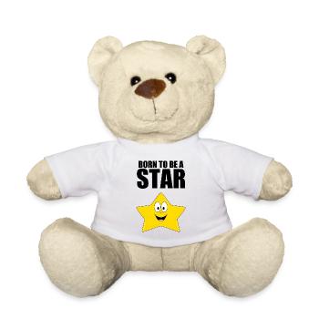 BORN TO BE A STAR - STERN - KIND - BABY - Teddy - Weiß - Vorne