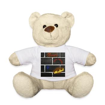 Peinture d’école vintage avec des dictons - Nounours - blanc - Devant