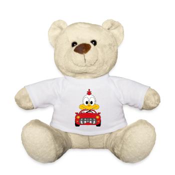 AUTO - HUHN - TIERISCH - TIER - LUSTIGER VOGEL - Teddy - Weiß - Vorne
