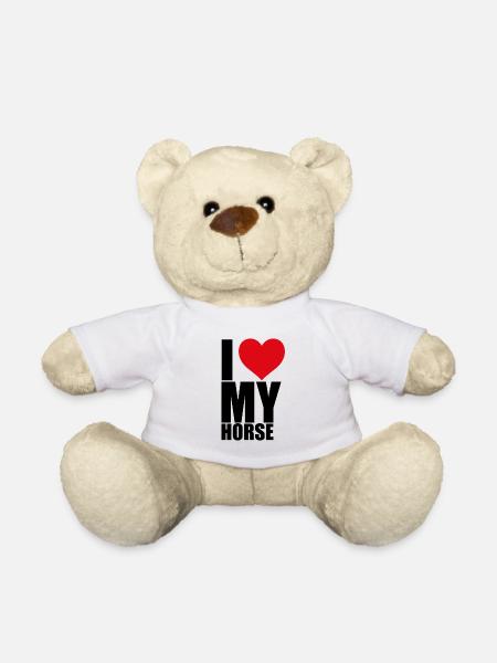 I LOVE MY HORSE - PFERD - PONY - LIEBE - Teddy - Weiß