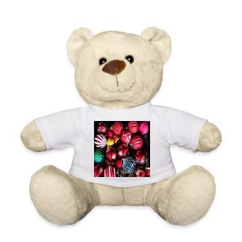 Christmas tree balls - Christmas decorations - Teddy Bear - white - Front
