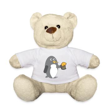 Cool Pinguin Bier Tier Seevogel Südpol Zoo - Teddy - Weiß - Vorne