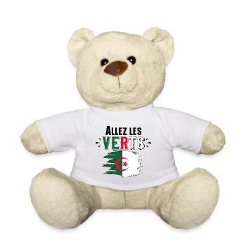 Verts Algérie Algérien Football Cadeau Humour - Nounours - blanc - Devant