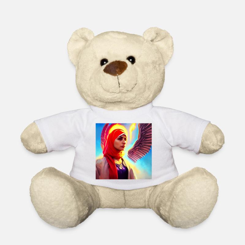 Kopftuch Mädchen mit Engelsflügeln Kunst - Teddy - Weiß