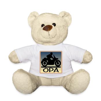 Motocycliste - GRAND-PÈRE - FÊTE DES PÈRES - Nounours - blanc - Devant
