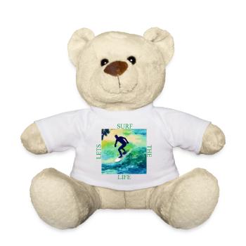 Surfer auf Farbwellen - Teddy - Weiß - Vorne