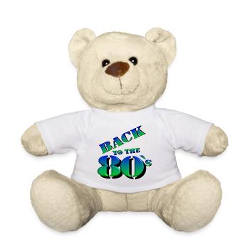 80er Party Retro Fun Shirt , back 80 (25) - Teddy - Weiß - Vorne