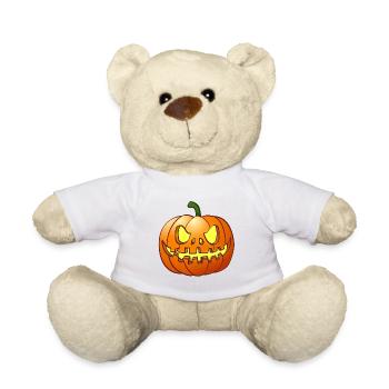 L’effrayante lanterne de citrouille d’Halloween - Nounours - blanc - Devant