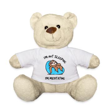 Relax Sloth Sleeping Zoo Animal Statement Tired - Teddy Bear - white - Front