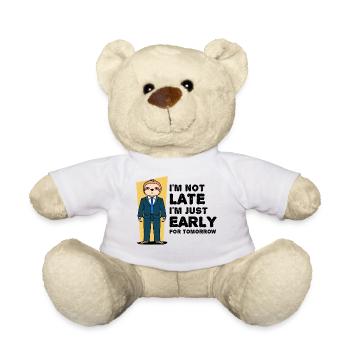 Animal Sloth Humorous Statement Snail's pace - Teddy Bear - white - Front