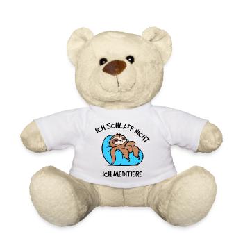 Humorvoll Tier Statement Chillen Faultier Faul - Teddy - Weiß - Vorne
