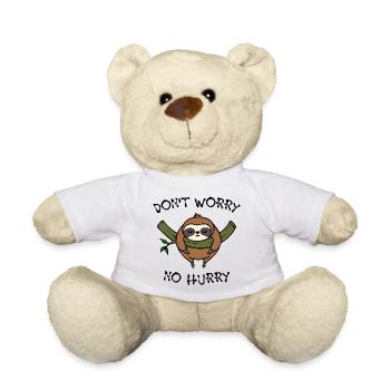 Jungle Animal Statement Sloth Sleep Lazy - Teddy Bear - white - Front