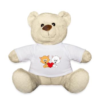 KATZEN - LIEBE - TIER - KIND - BABY - VERLIEBT - Teddy - Weiß - Vorne