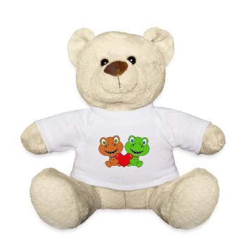 DINOS - DINOSAURIER - LIEBE - LOVE - KIND - BABY - Teddy - Weiß - Vorne