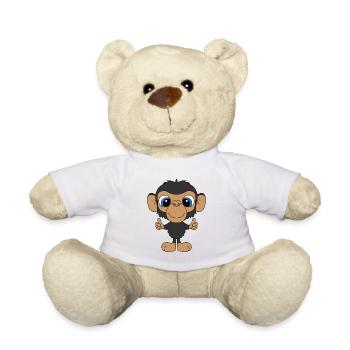 AFFE - TIER - KIND - BABY - Teddy - Weiß - Vorne