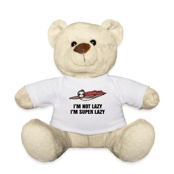 Sloth Humorous Animal Statement Lazy Zoo - Teddy Bear - white - Front