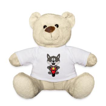 FUCHS - MOTORRAD - BIKER - TIER - KIND - BABY - Teddy - Weiß - Vorne