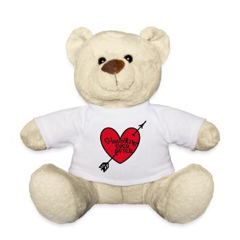Coeur Rouge Conte Romantique - Nounours - blanc - Devant