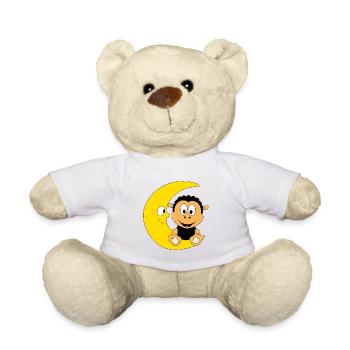 SCHWARZES SCHAF - MOND - TIER - KIND - BABY - Teddy - Weiß - Vorne